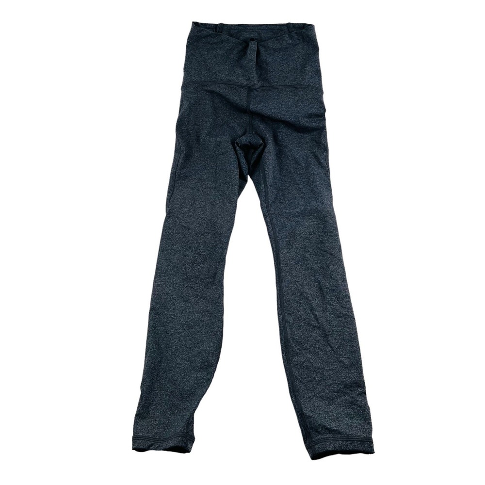 Lululemon Heathered Black Train Times 7/8 Stretch Pants Womens Size 4
